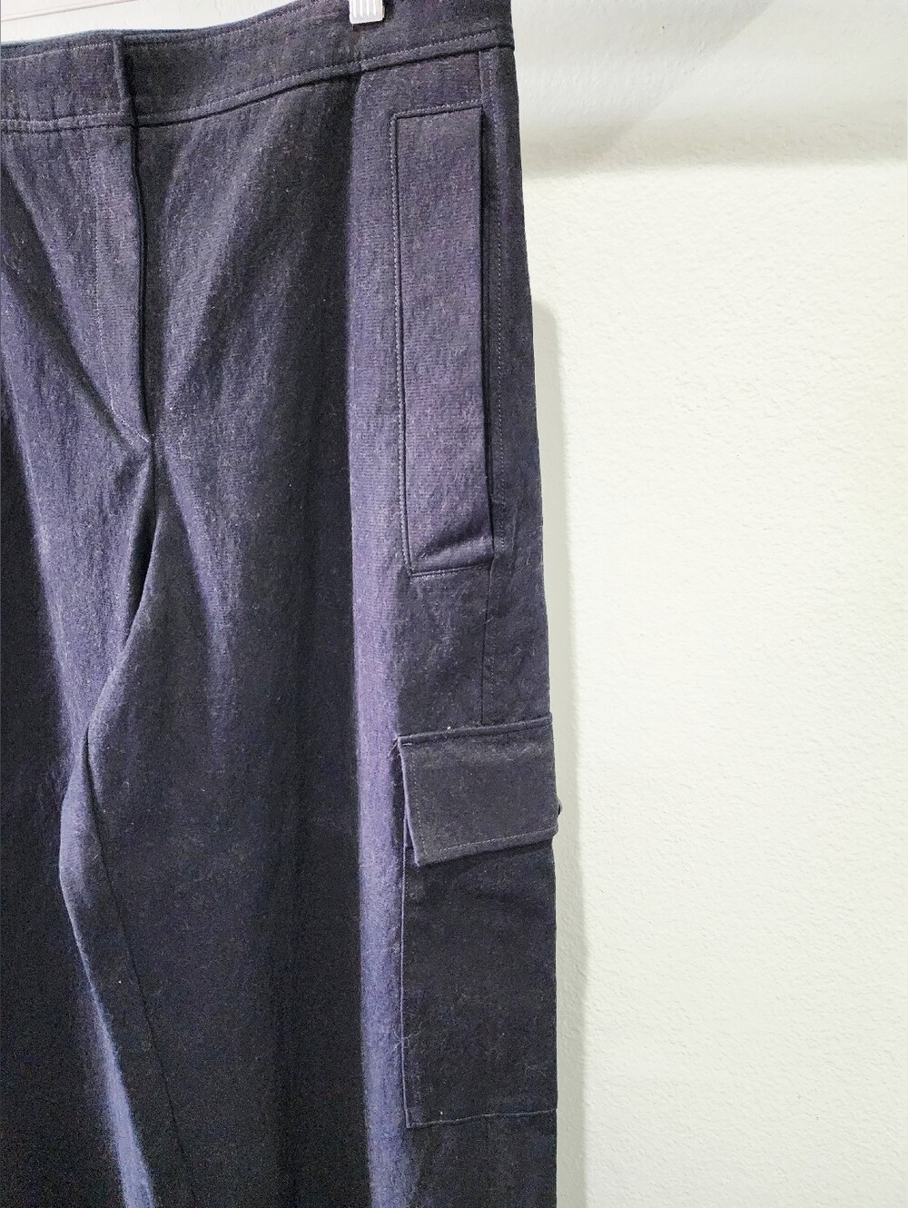 COS | Cropped Wide-Leg Cargo Trousers | Dark Navy Blue | Size 12 | NWOT - Picture 7 of 10